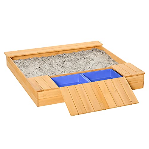 Outsunny Kid Wooden Sand Pit 