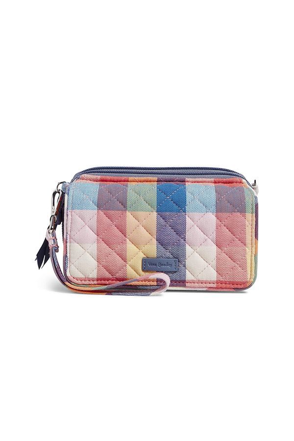 Signature Cotton All in One Crossbody Purse with RFID Protection, Tropics Plaid