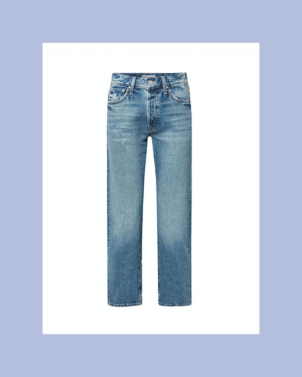Hiker Hover Distressed High-Rise Straight-Leg Jeans