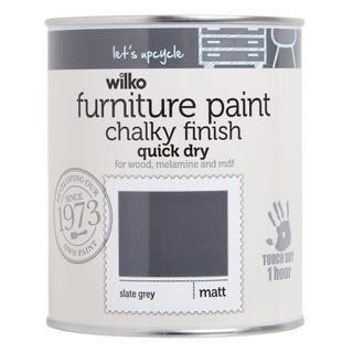 Wilko Quick Dry Chalky Furniture Paint (Slate Grey)