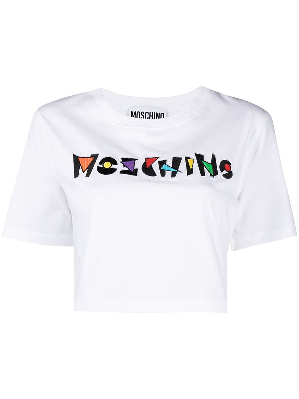 短版上衣推薦#14：Moschino Logo印花短版T