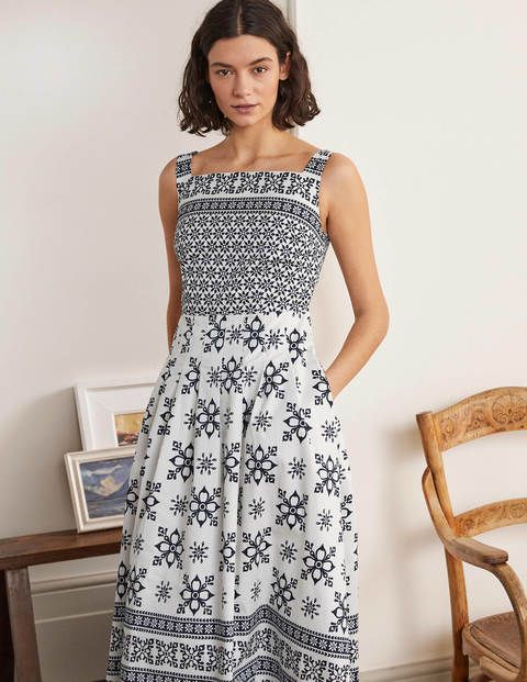 Anthropologie woodblock 2024 midi dress