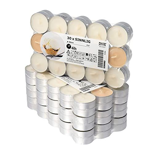 IKEA SINNLIG Sweet Vanilla Scented Tealight Candles - 4x set of 30