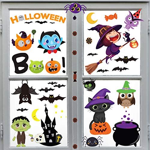 Halloween Decoration Gel Clings Window Cling Stickers Four Designs NEW 