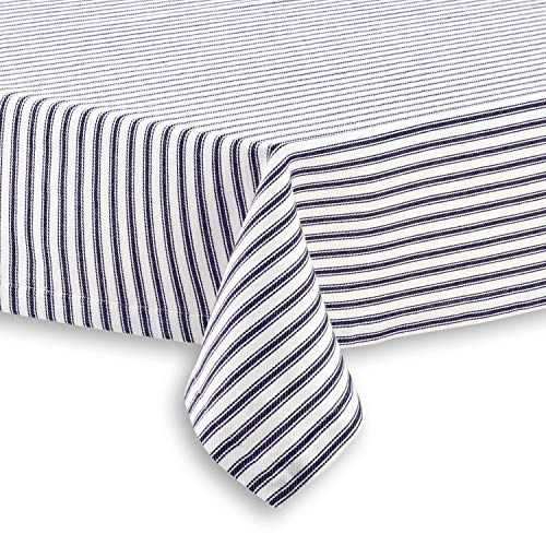 Blue and White Stripe Tablecloth