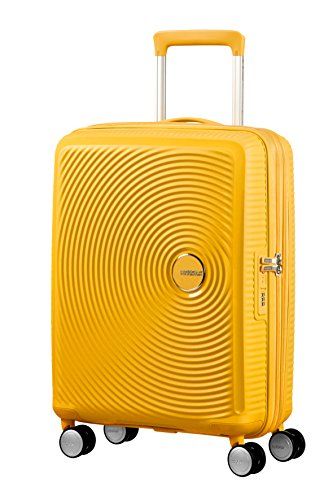  American Tourister Soundbox - Spinner S Espandibile Bagaglio a Mano, 55 cm (Giallo)