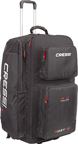 Cressi - Moby 5 Borsone Sportivo per Atrezzature Subacque (Nero/Logo Rosso)