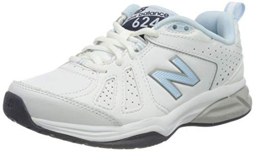New Balance 624v5, Sneaker Donna, Bianco (White/Light Blue), 36.5 EU