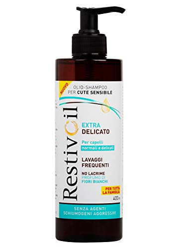 RestivOil Extra Delicato Shampoo Idratante per Capelli da Normali a Delicati per Lavaggi Frequenti, 400 ml