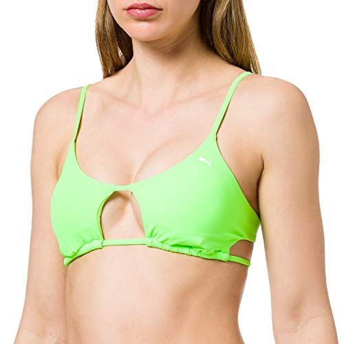 Puma - Swim Women's Peek-a-Boo Top Reggiseno per Bikini, Verde Fluo, S Donna