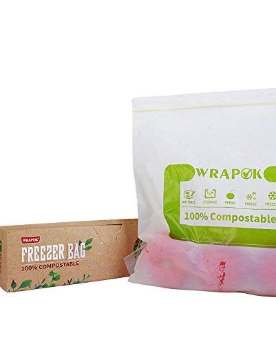 WRAPOK 100% Compostable Freezer Ziplock Bags