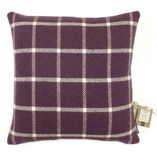 Country Living Wool Check Cushion, Grape