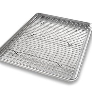 USA Pan Half Sheet Baking Pan and Bakeable Nonstick Cooling Rack USA Pan Half Sheet Baking Pan and Bakeable Nonstick Cooling Rack