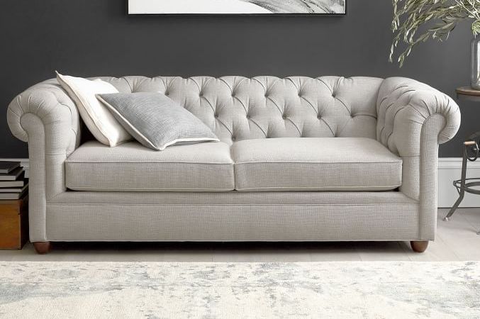 Chesterfield Roll Arm Upholstered Sleeper Sofa