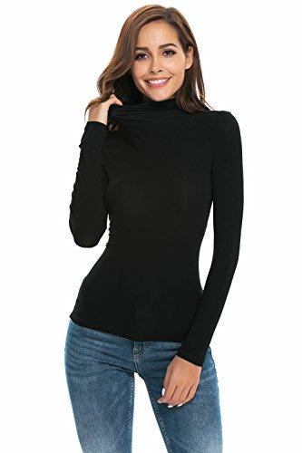 Womens Long Sleeve Mock Turtleneck