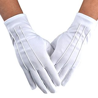 White Nylon Cotton Gloves