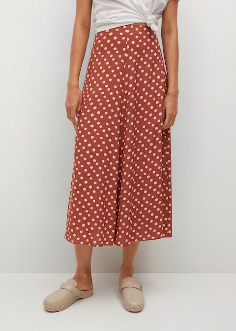 Printed midi skirt