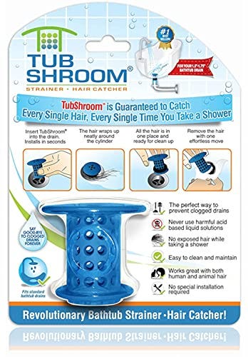 TubShroom ShowerShroom Ultra Hair Catcher, Gray, 2 Inch Drain