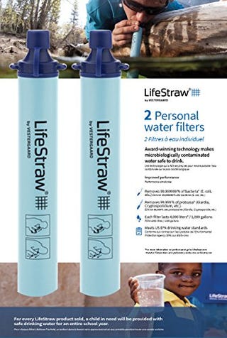 LifeStraw Personal Water Filter, 2 Pack LifeStraw Personal Water Filter, 2 Pack