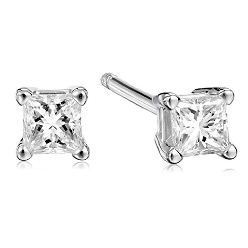 Platinum Princess Diamond Stud Earrings (0.25 carats)