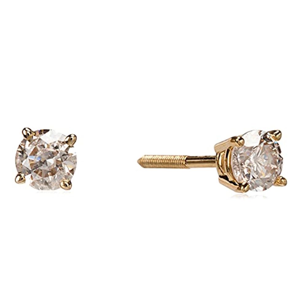 14k Yellow Gold Round-Cut Diamond Stud Earrings (0.33 carats)