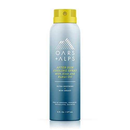 Oars + Alps After Sun Cooling Spray, Includes Aloe Vera and Niacinamide for Sunburn Relief, Green Tea Scent, 6 Oz