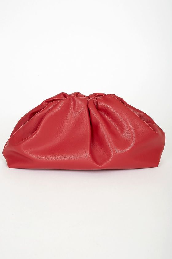 Get Your Trend On Red Ruched Clutch