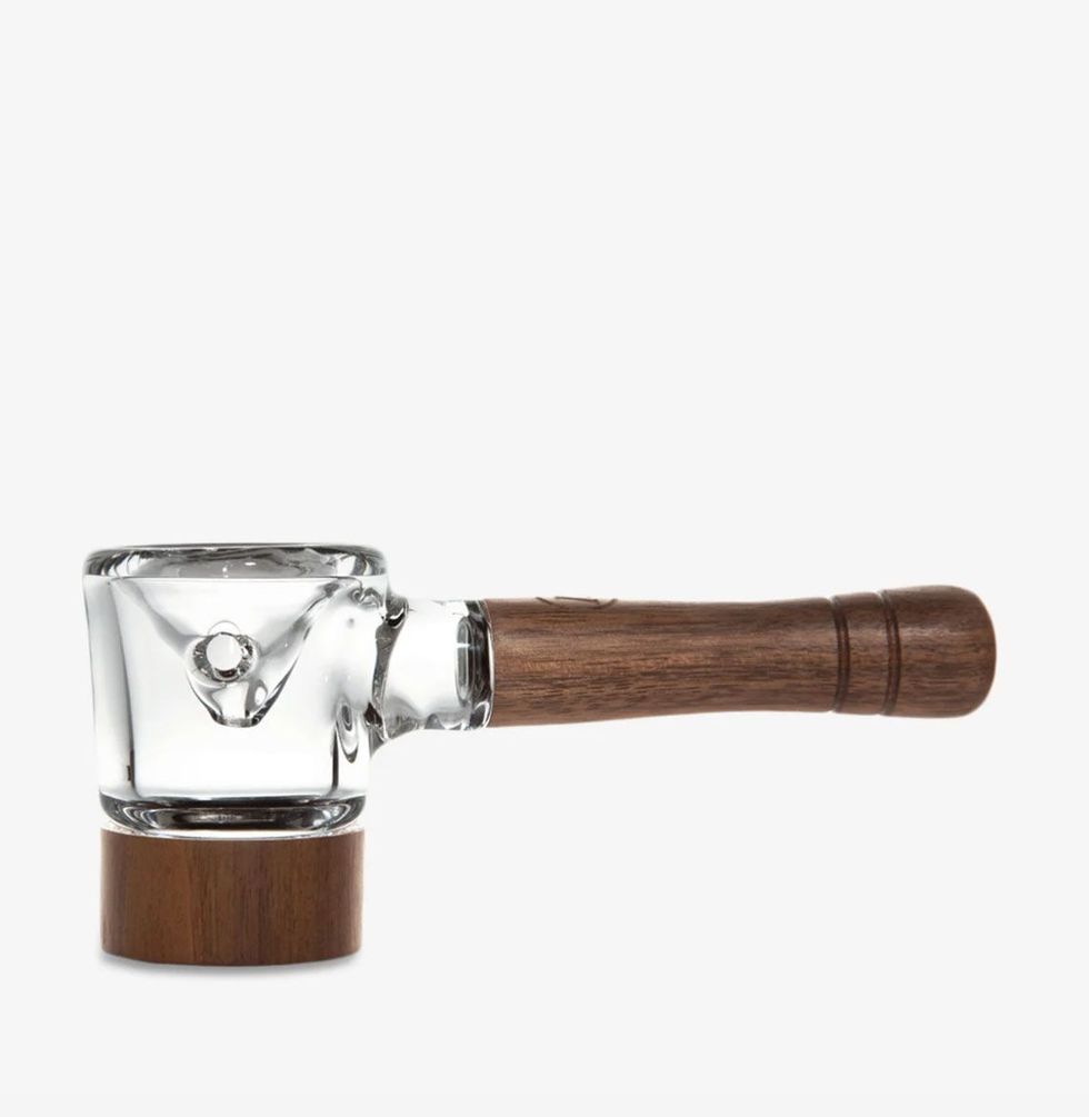 Walnut and Glass Spoon Pipe