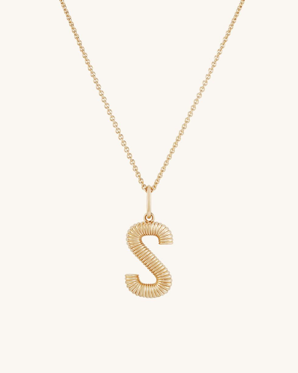 Seren Jewelry Women's Initial Letter A Gold Pendant Necklace Set