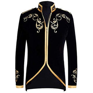 Black Velvet Gold Embroidery Blazer