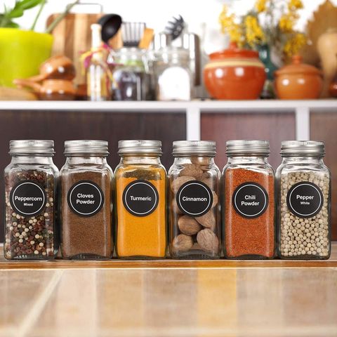 EZOWare 70ml Spice Glass Jar Set, Small Air Tight Canister Storage