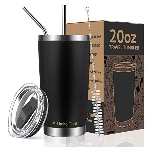 2 - Umite Chef Stainless Steel Insulated Coffee Mug Tumbler Handle 12 oz ea