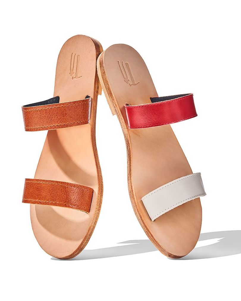Two Strap Leather Sandals