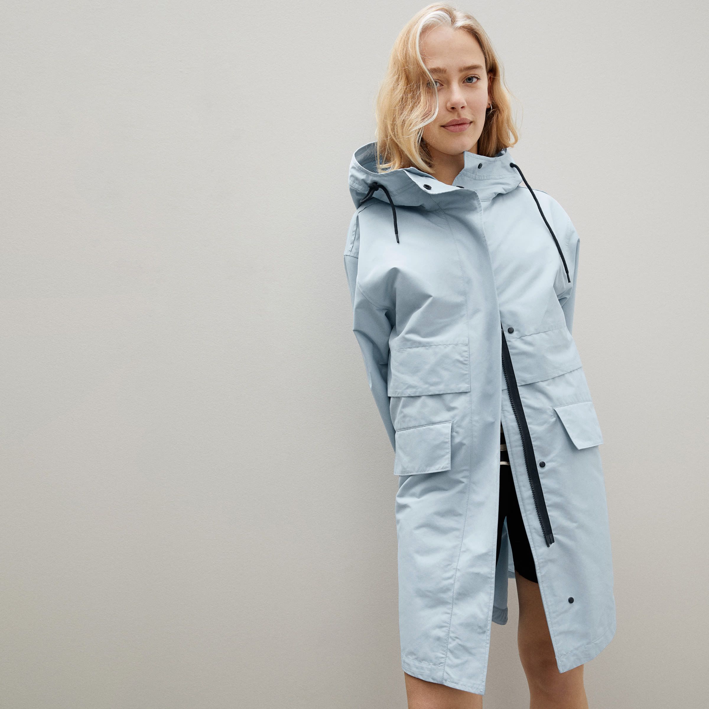 Ladies Showerproof Lightweight Festival Fashion Print Hooded Raincoat 
