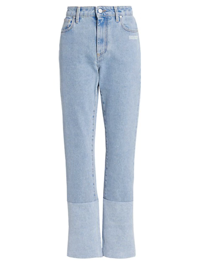 Two-Tone Straight-Leg Jeans