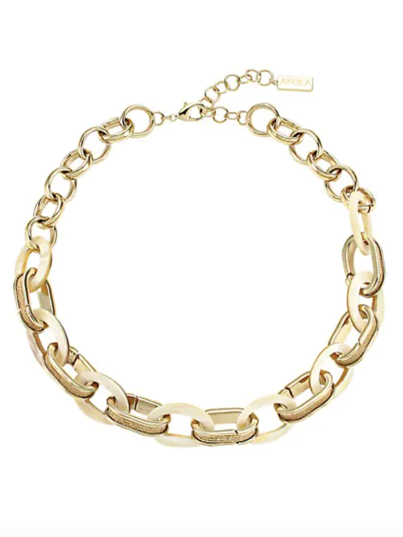 Horn & Raffia Golden Link Chain Necklace