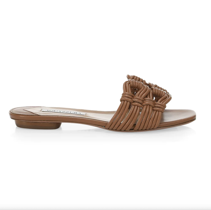 Noah Woven Leather Slide Sandals