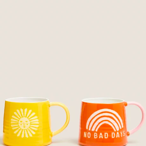 Sunshine & No Bad Days Mugs, M&S, £12.59
