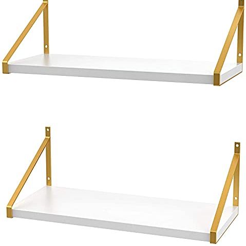 Set of 2 Modern White and Gold Shelves, Amazon, £18.99