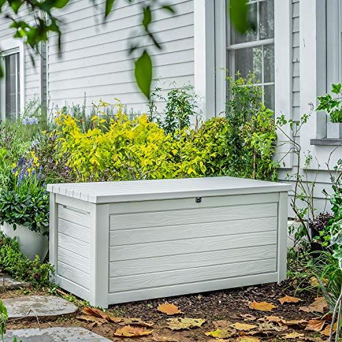 Tidyard Wooden Outdoor Garden Patio Deck Storage Container Box with Waterproof Roof 
