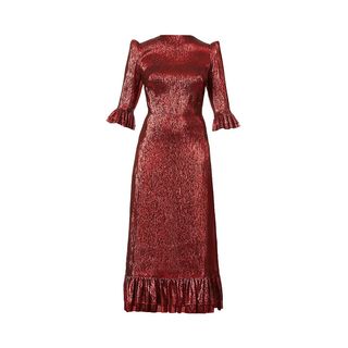 Falconetti metallic silk-blend maxi dress