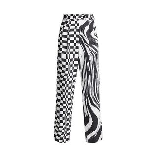 Check and Wave Relaxed Pants