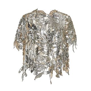 Floral Cut-Out Sequin Embroidered Top