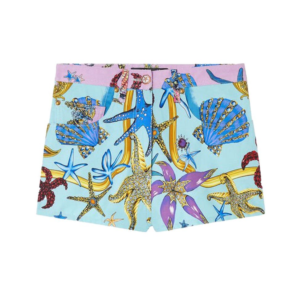 Trésor de la Mer Print Denim Shorts