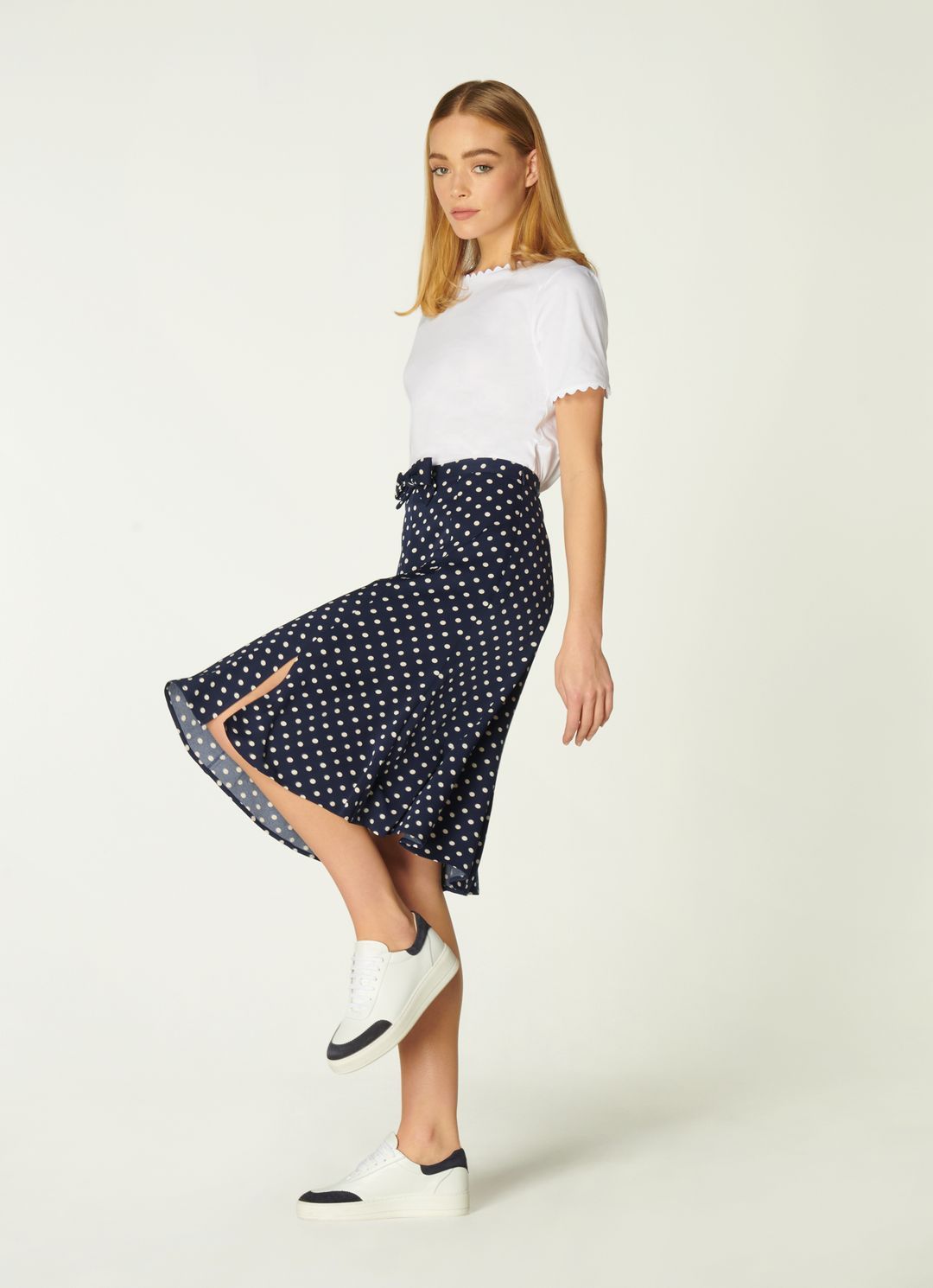 Navy polka outlet dot skirt uk