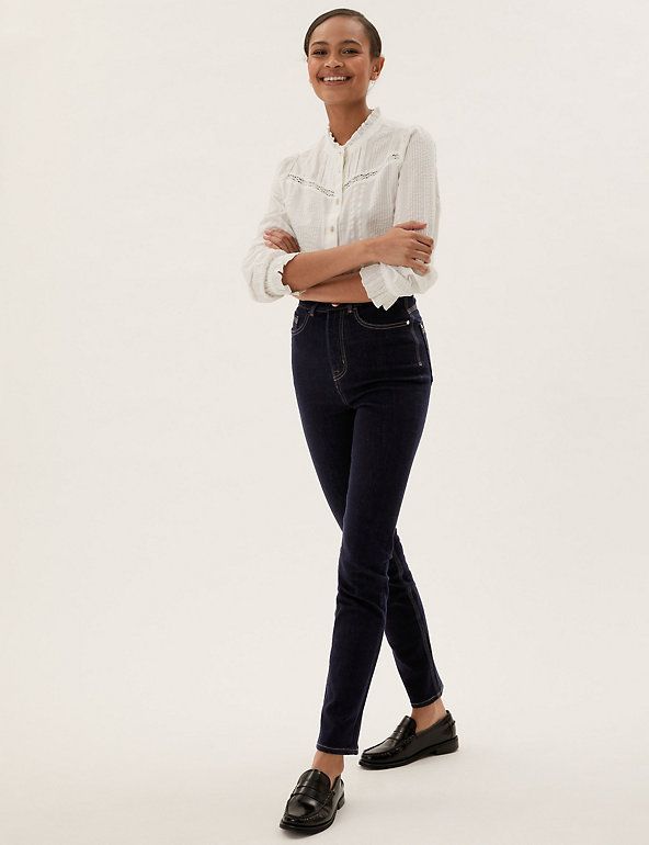 Magic Shaping High Waisted Straight Leg Jeans, M&S Collection