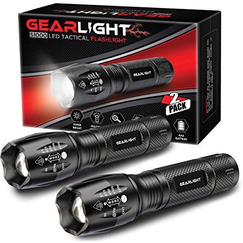 S1000 Tactical Rechargeable Flashlight (2-pack)