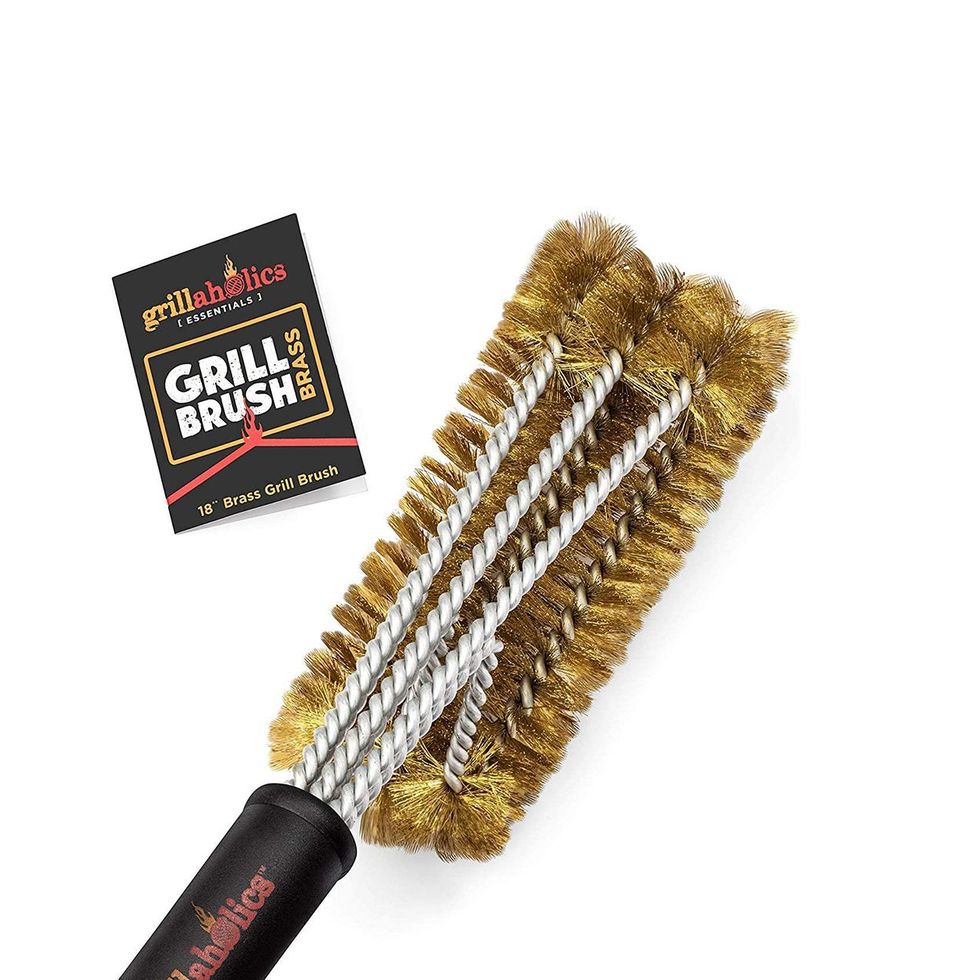 Grillaholics Essentials Brass Grill Brush for Porcelain Grill Grates
