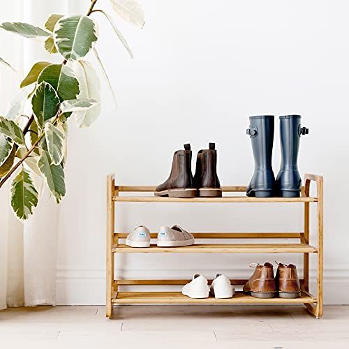 Bamboo 3-Tier Shoe Shelf