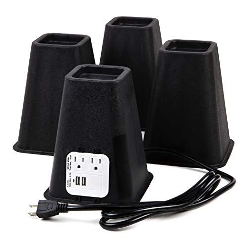 Bed Risers with Power Outlet and USB Ports
